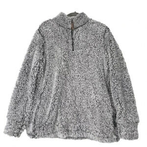 ORIGINAL WEATHERPROOF SWEATER LARGE VTG GRAY FUZZY COMFORTABLE PULLOVER JACKET